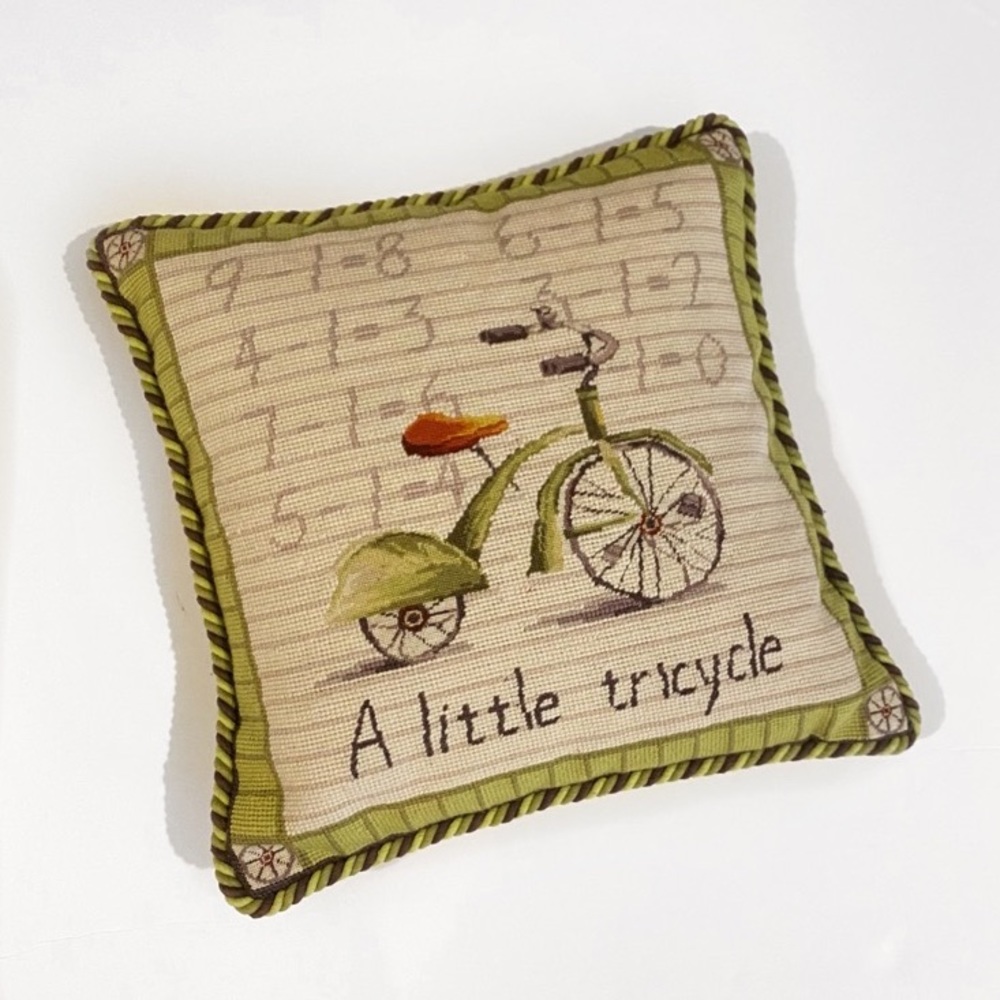 Handmade needle point pillow